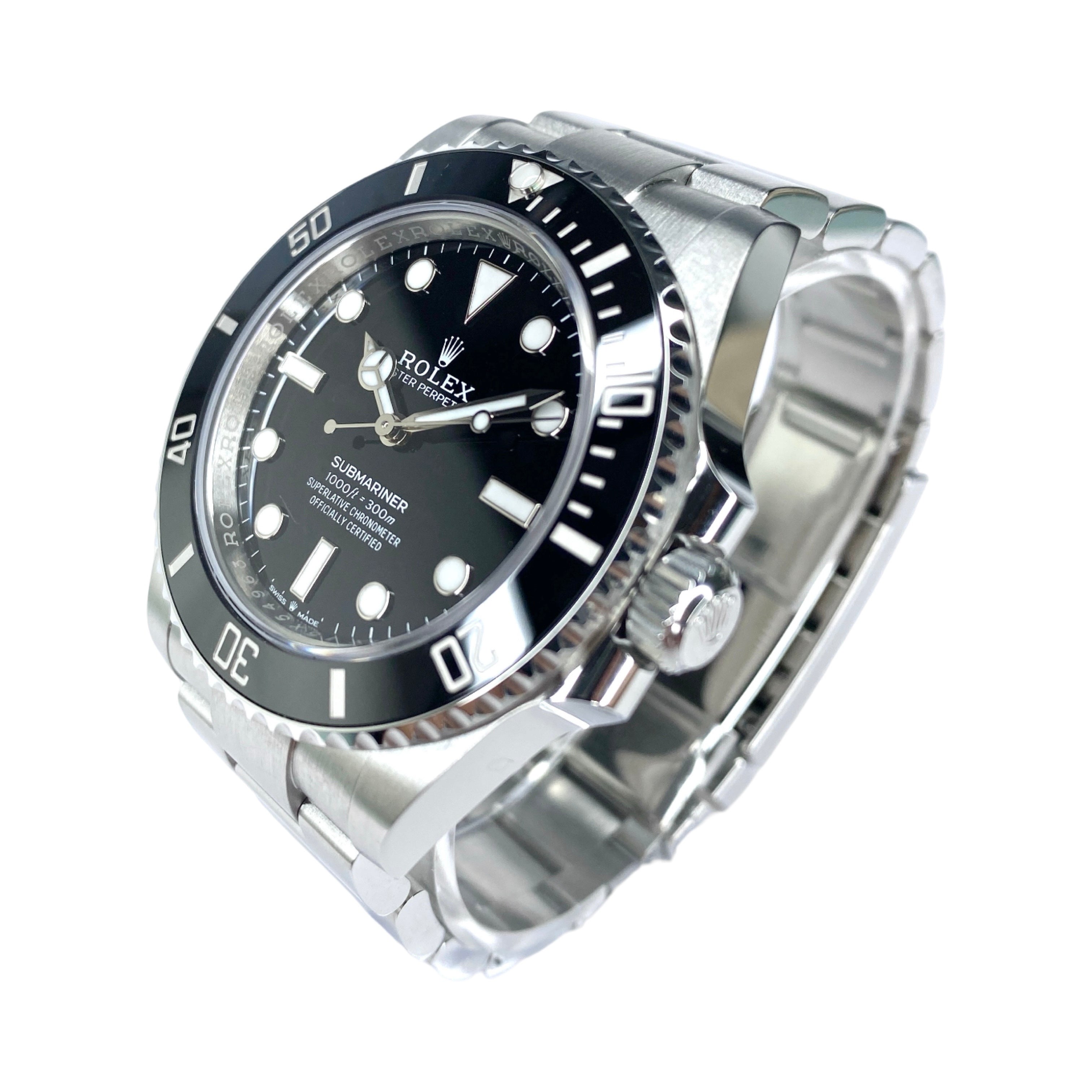 ROLEX SUBMARINER NO DATE 124060 09/2025 LC100 NEU FULLSET