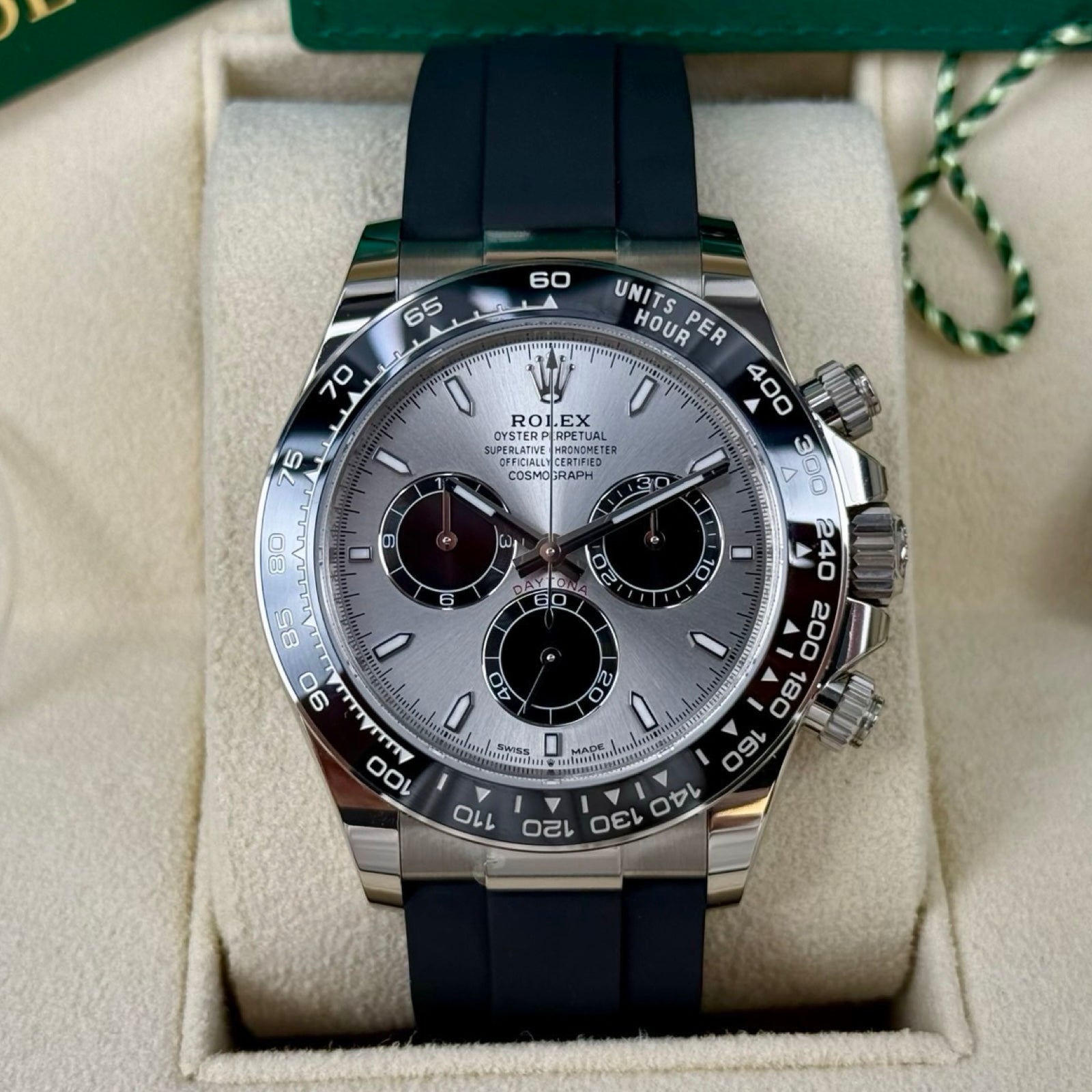 ROLEX COSMOGRAPH DAYTONA OYSTERFLEX 126519LN WEIßGOLD "GHOST" 10/2024 NEU FULLSET