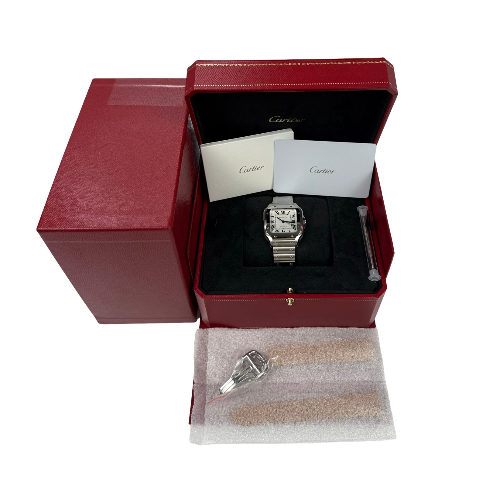 CARTIER SANTOS DE CARTIER WSSA0029 MEDIUM WEISS 01/2026 LC100 NEU FULLSET