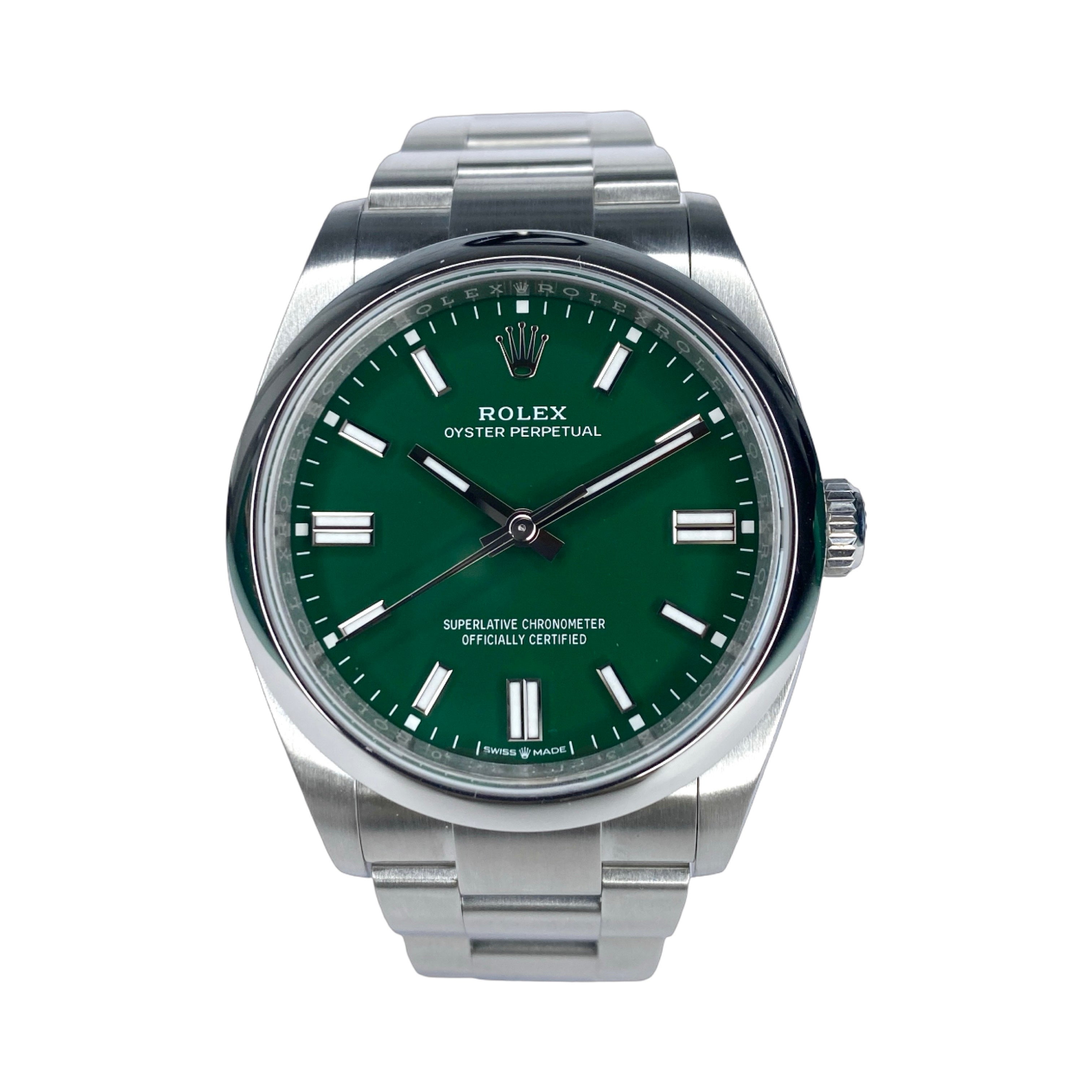 ROLEX OYSTER PERPETUAL 36 126000 01/2025 GREEN NEW LC100 FULL SET