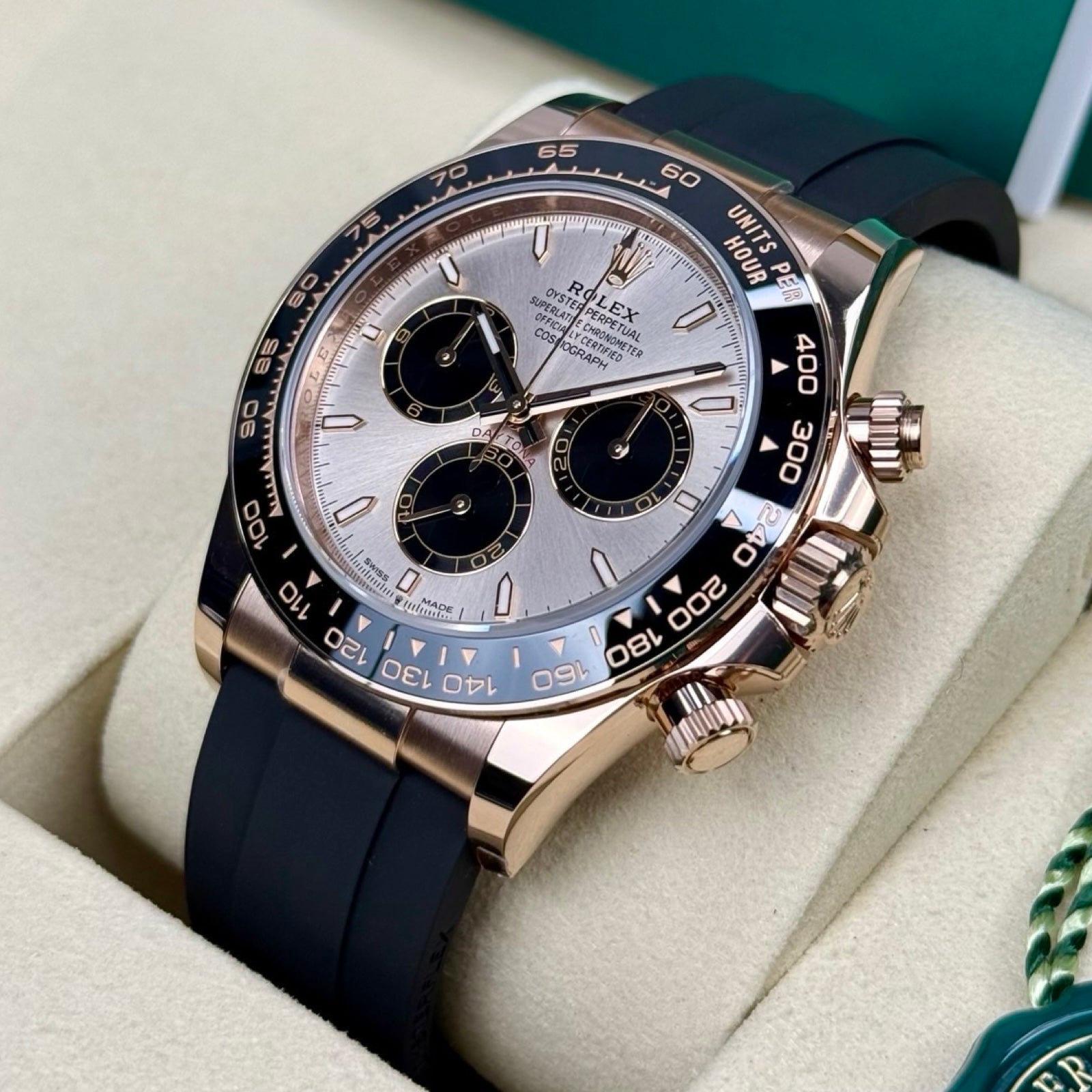 ROLEX DAYTONA OYSTERFLEX ROSÉGOLD SUNDUST 126515LN 07/2025 NEU FULLSET