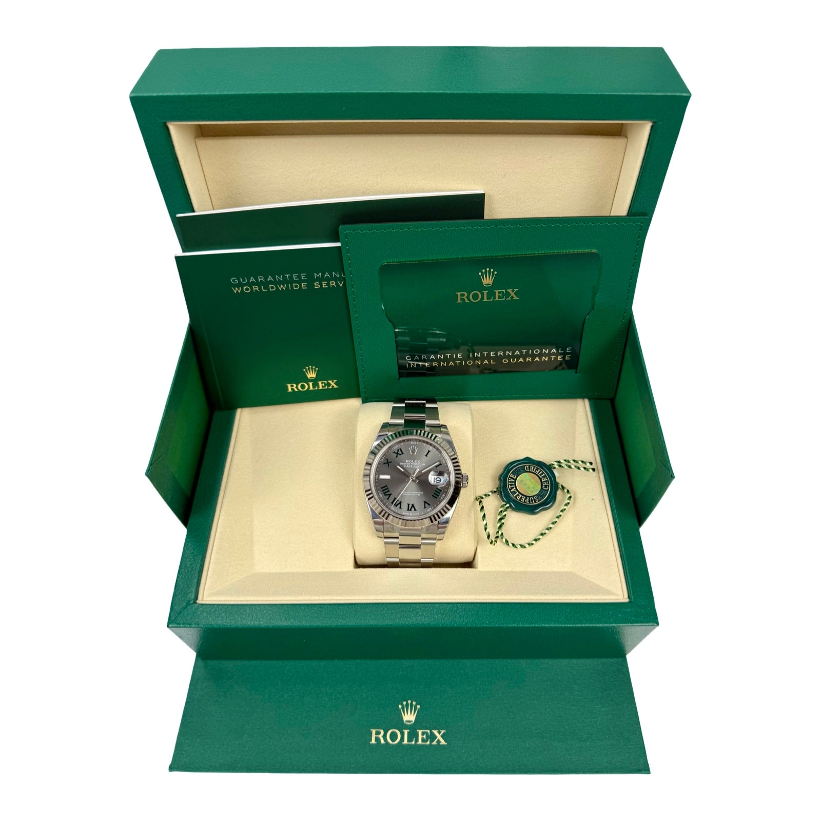 ROLEX DATEJUST 41 126334 OYSTER WIMBLEDON 01/2026 NEU FULLSET