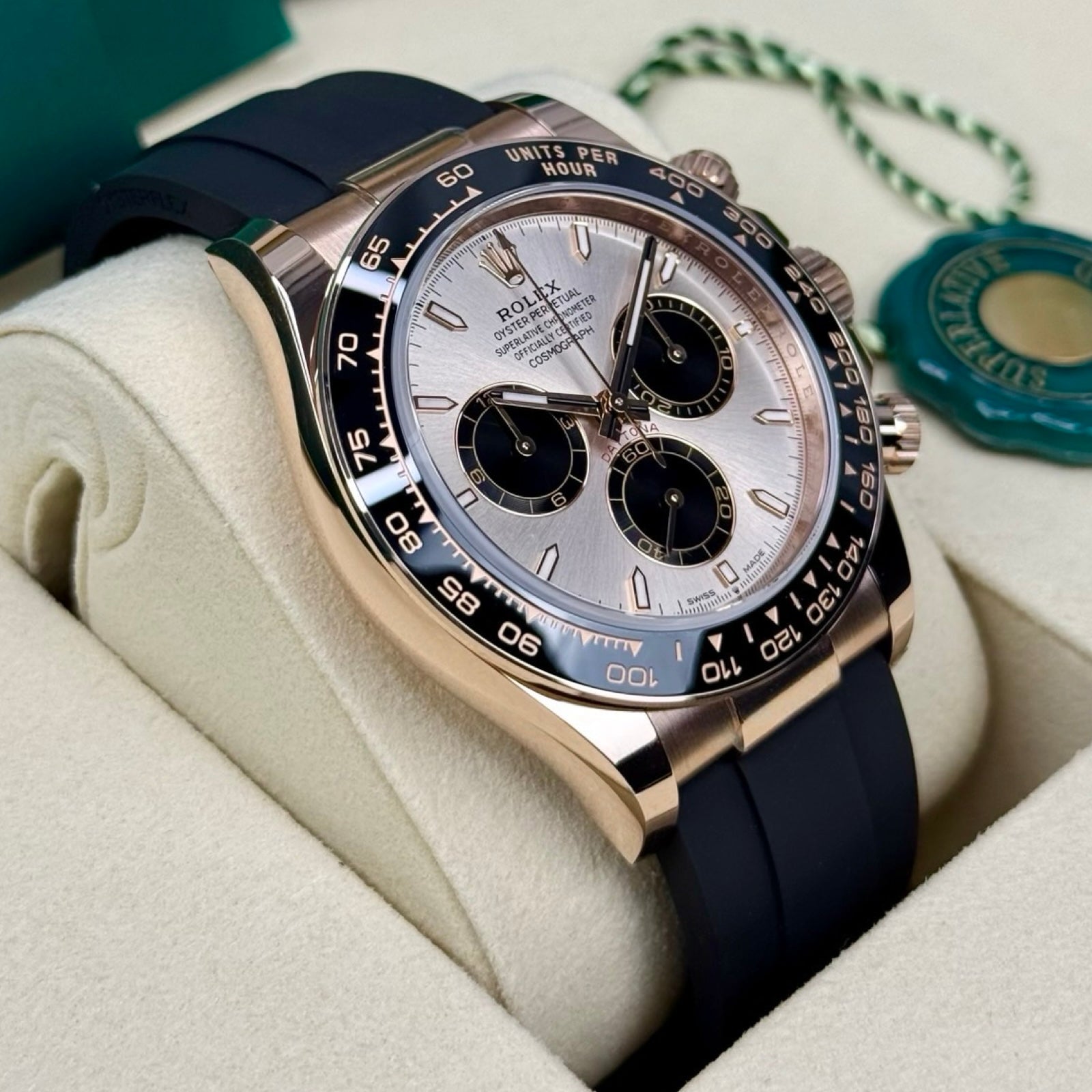 ROLEX DAYTONA OYSTERFLEX ROSÉGOLD SUNDUST 126515LN 07/2025 NEU FULLSET