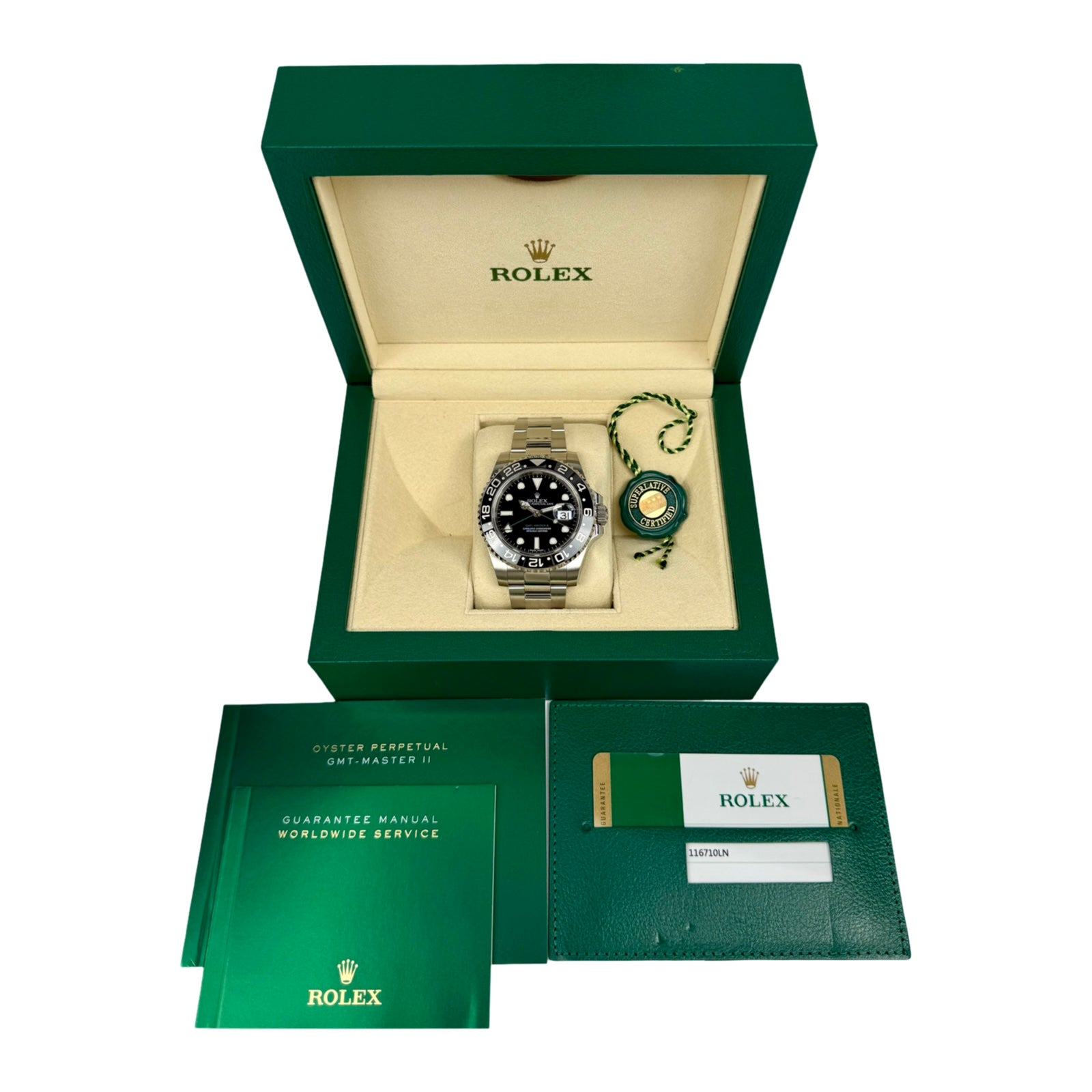 ROLEX GMT-MASTER II 116710LN 11/2016 LC100 TOP ZUSTAND FULLSET