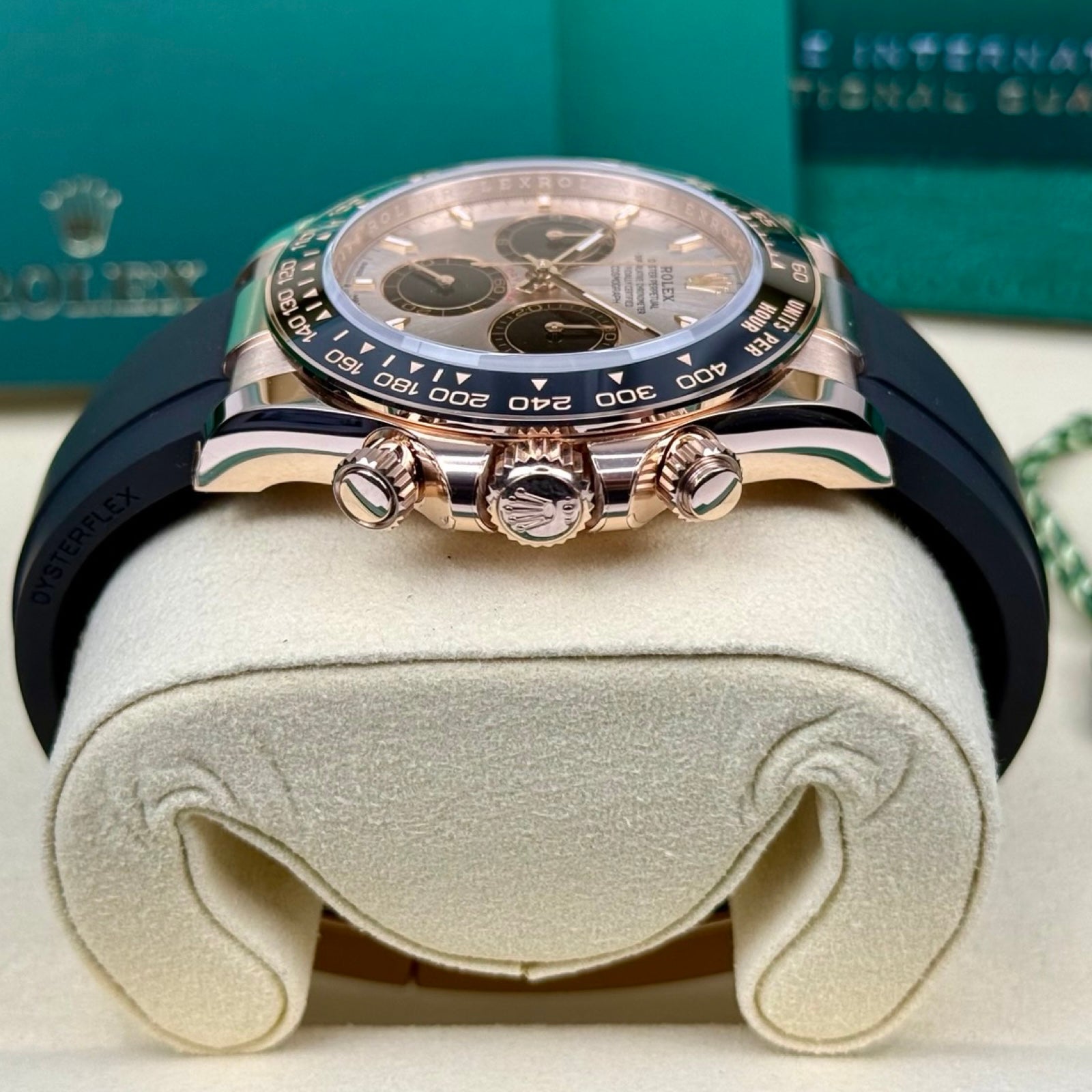 ROLEX DAYTONA OYSTERFLEX ROSÉGOLD SUNDUST 126515LN 07/2025 NEU FULLSET