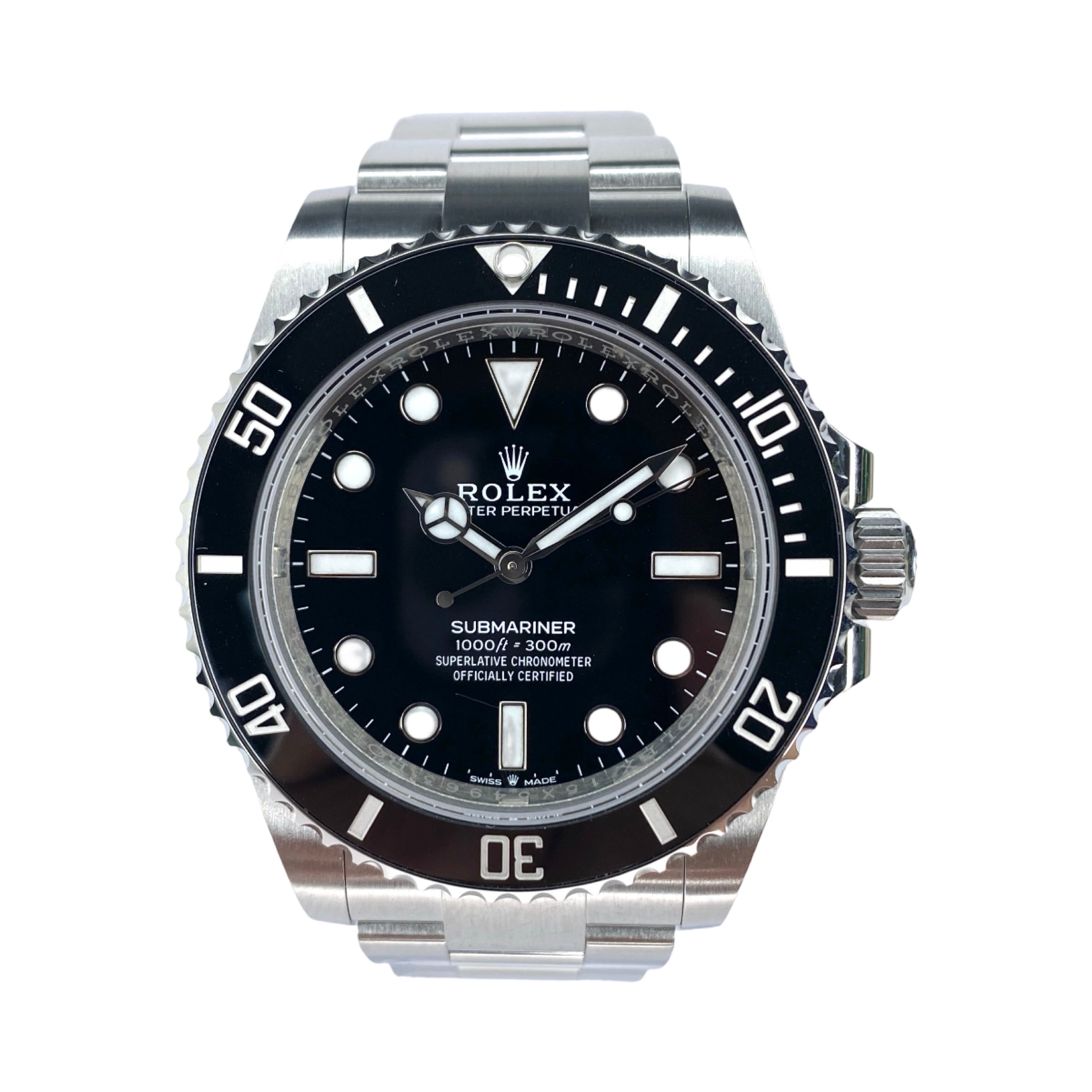 ROLEX SUBMARINER NO DATE 124060 2024 NEW FULLSET STICKERS 