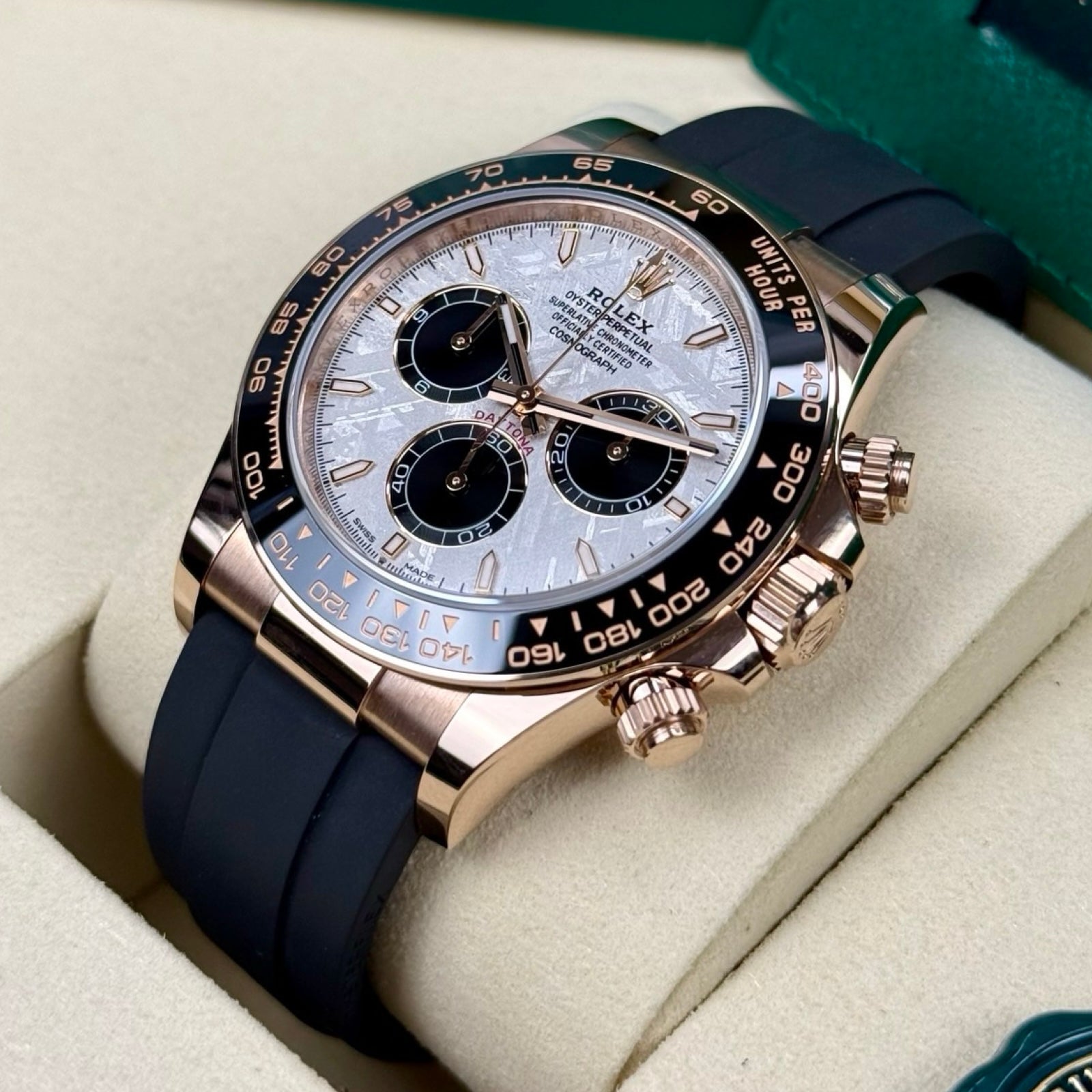 ROLEX DAYTONA OYSTERFLEX ROSÉGOLD METEORIT 126515LN 12/2025 LC100 NEU FULLSET