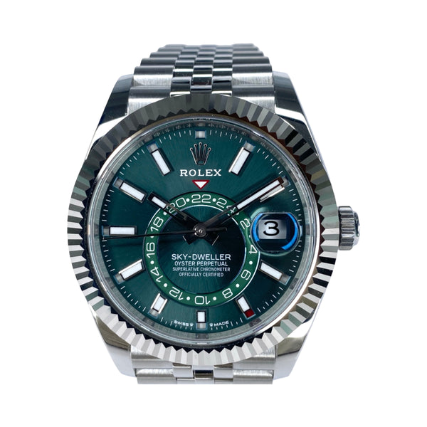 ROLEX SKY-DWELLER 336934 04/2024 GRÜN JUBILEE NEU FULLSET