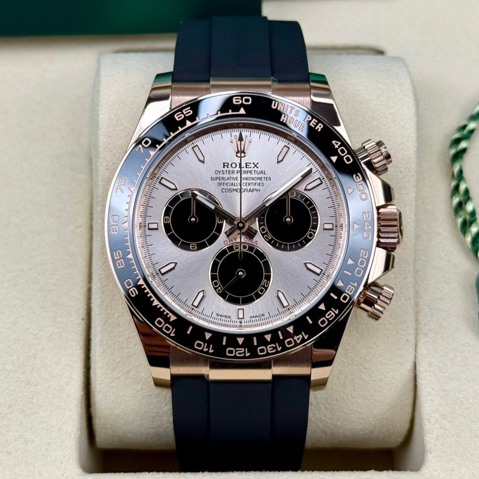 ROLEX DAYTONA OYSTERFLEX ROSÉGOLD SUNDUST 126515LN 07/2025 NEU FULLSET