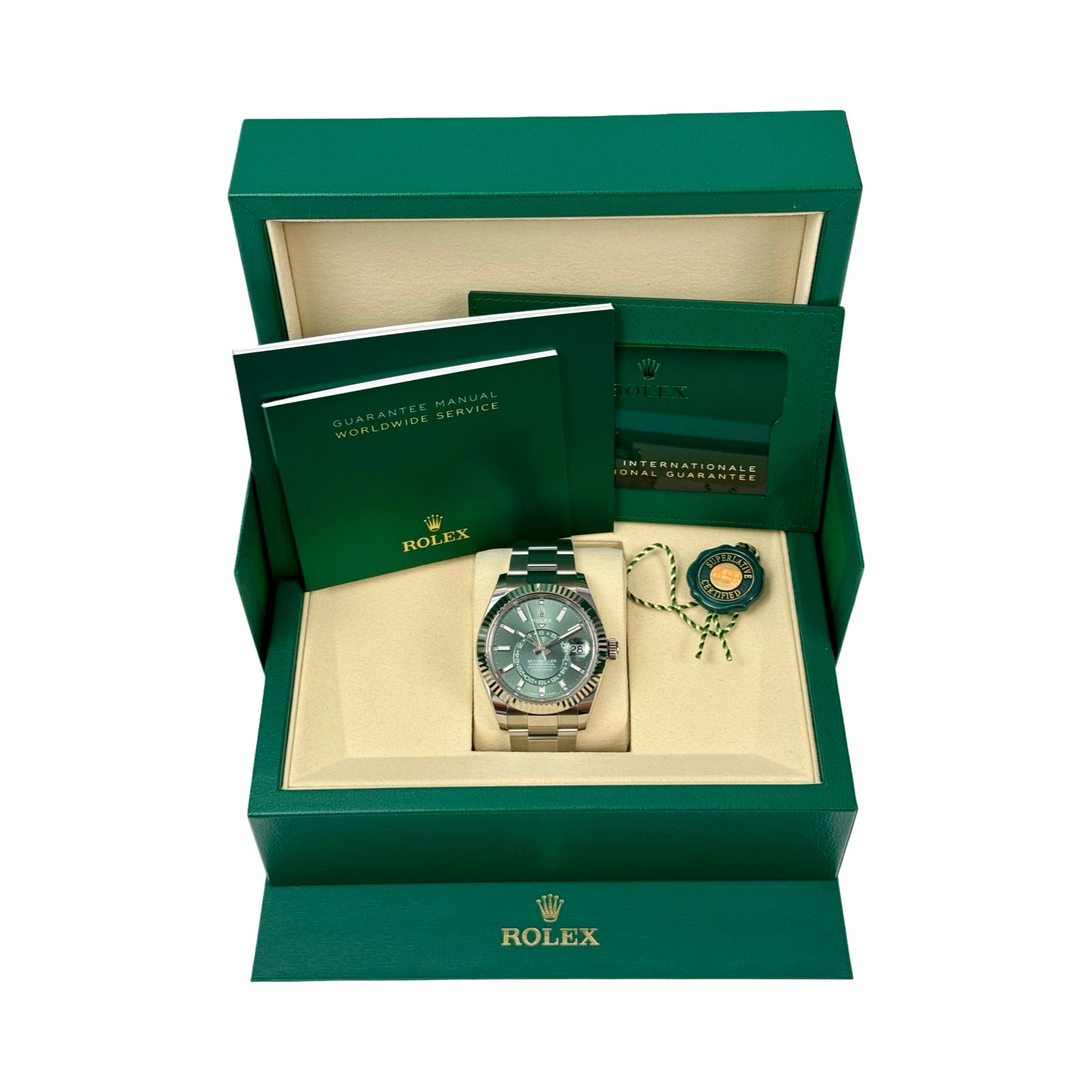 Rolex Sky-Dweller Ref. 336934 Grün – Neu, Fullset 08/2026 | Finer Things