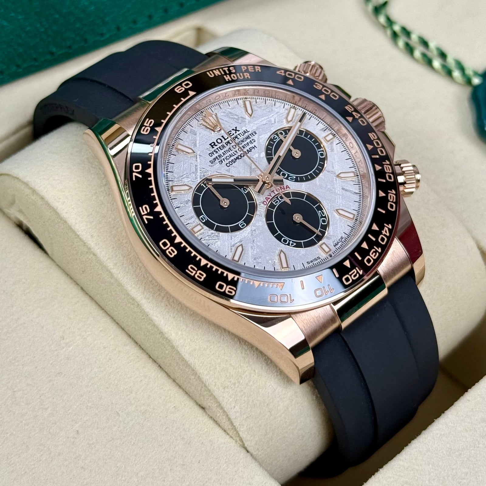 ROLEX DAYTONA OYSTERFLEX ROSÉGOLD METEORIT 126515LN 12/2025 LC100 NEU FULLSET