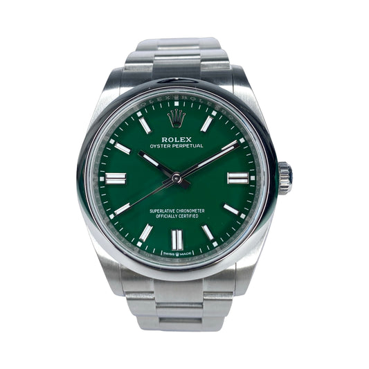 ROLEX OYSTER PERPETUAL 36 126000 01/2025 GRÜN NEU LC100 FULLSET