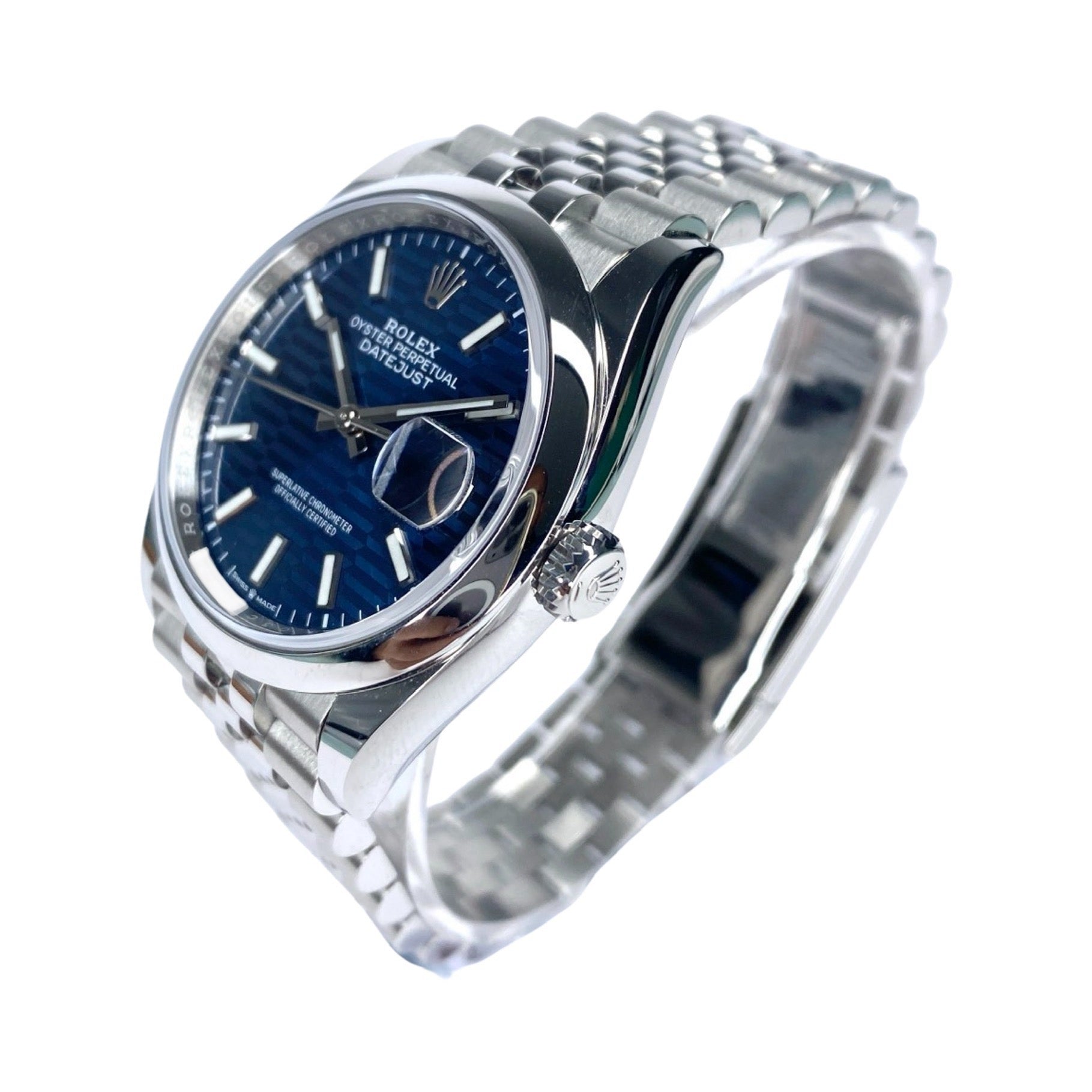 ROLEX DATEJUST 36 BLUE MOTIF 126200 2023 FULLSET 