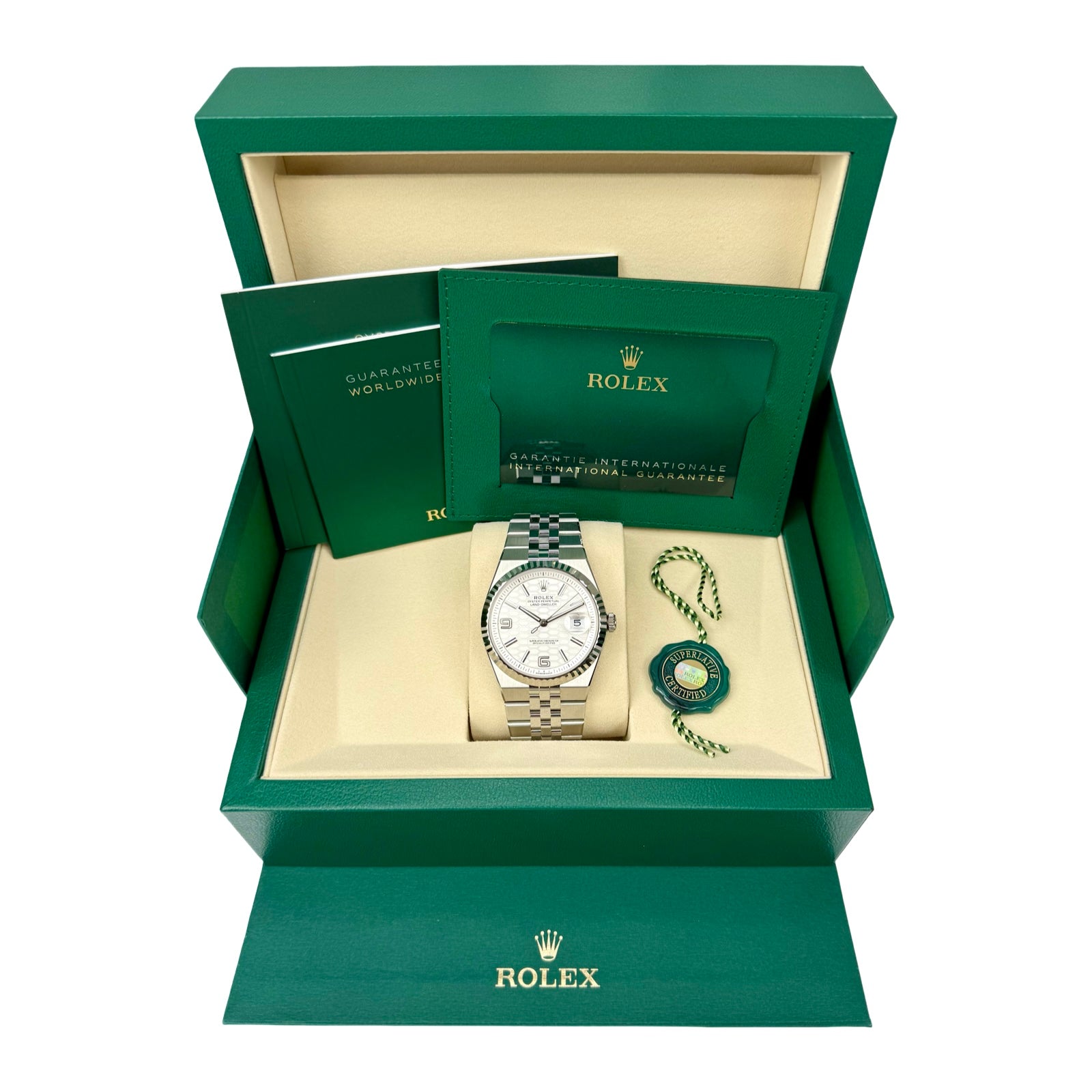 ROLEX LAND-DWELLER 40 STAHL 127334 12/2025 NEU FULLSET
