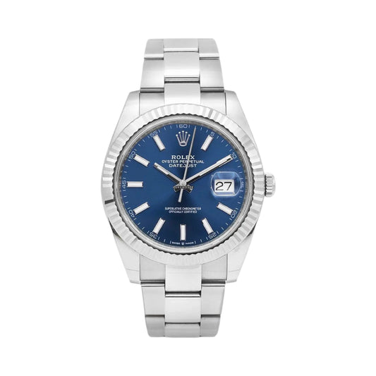 ROLEX DATEJUST 41 126334 BLAU OYSTER 03/2025 NEU FULLSET