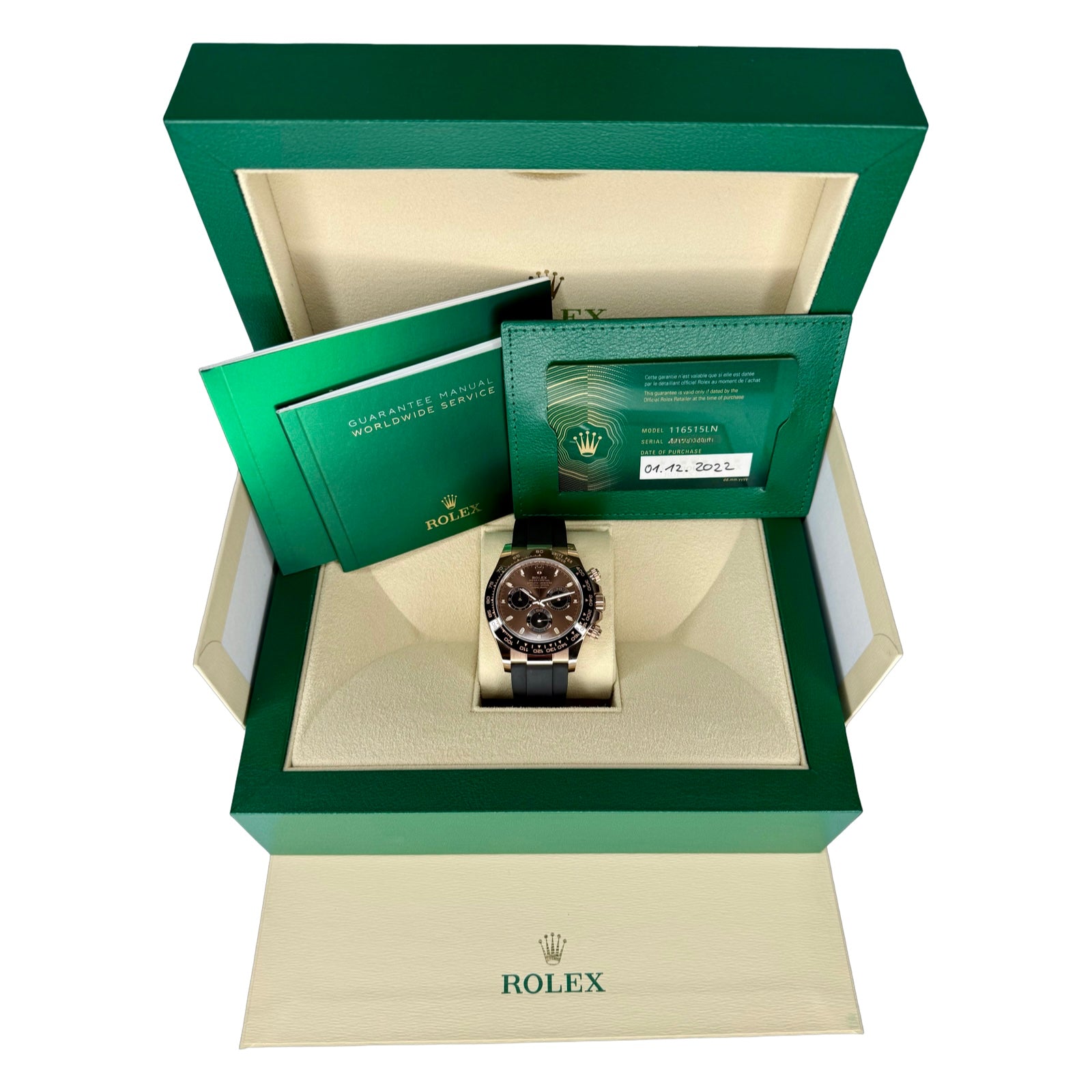 ROLEX DAYTONA OYSTERFLEX ROSÉGOLD 116515LN 12/2022 NEU FULLSET