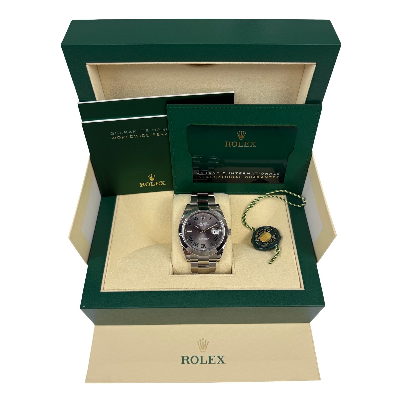 ROLEX DATEJUST 41 126300 OYSTER WIMBLEDON 12/2022 FULLSET TOP ZUSTAND