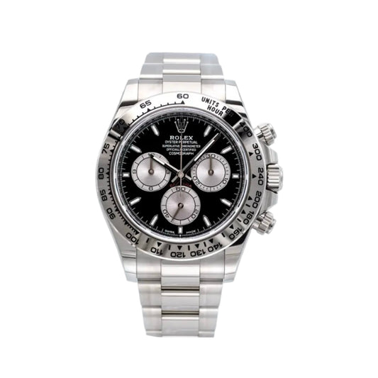 ROLEX COSMOGRAPH DAYTONA 126509 WEIßGOLD SCHWARZ 01/2024 LC100 NEU FULLSET