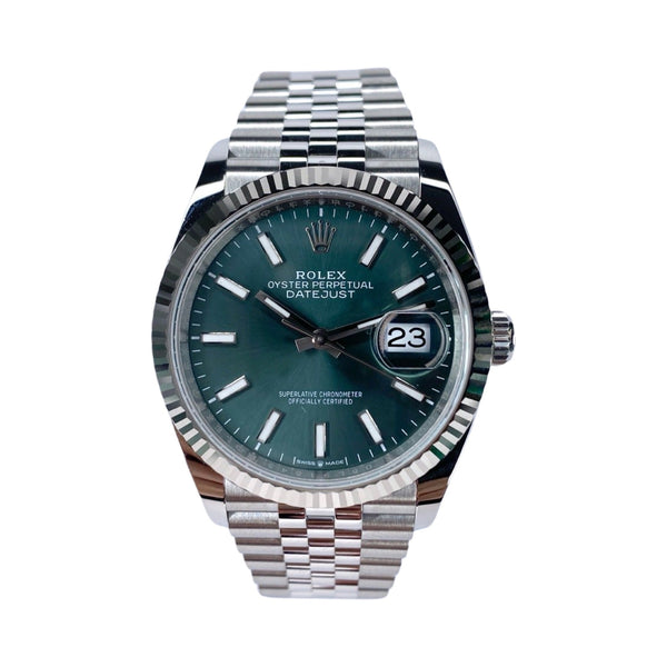 ROLEX DATEJUST 36 126234 2024 GRÜN MINT FULLSET