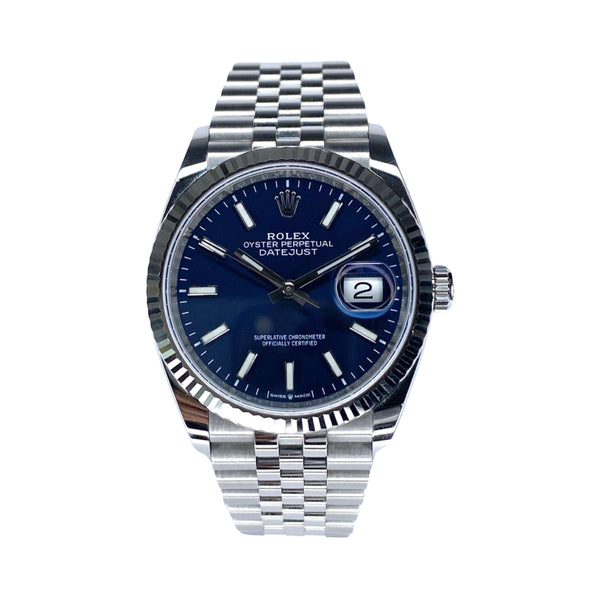 ROLEX DATEJUST 36 126234 BLAU 10/2019 LC100 FULLSET