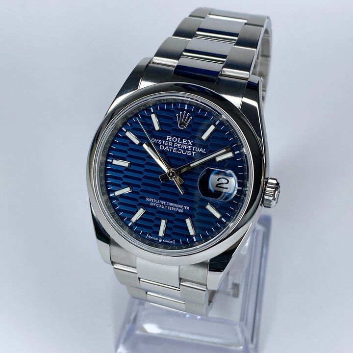 ROLEX DATEJUST 36 BLAU MOTIF 126200 2023 FULLSET