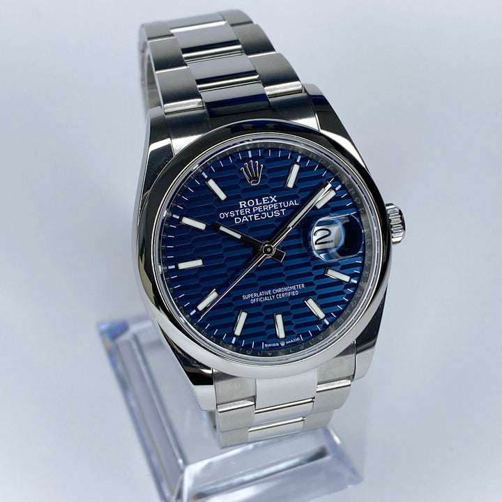 ROLEX DATEJUST 36 BLAU MOTIF 126200 2023 FULLSET