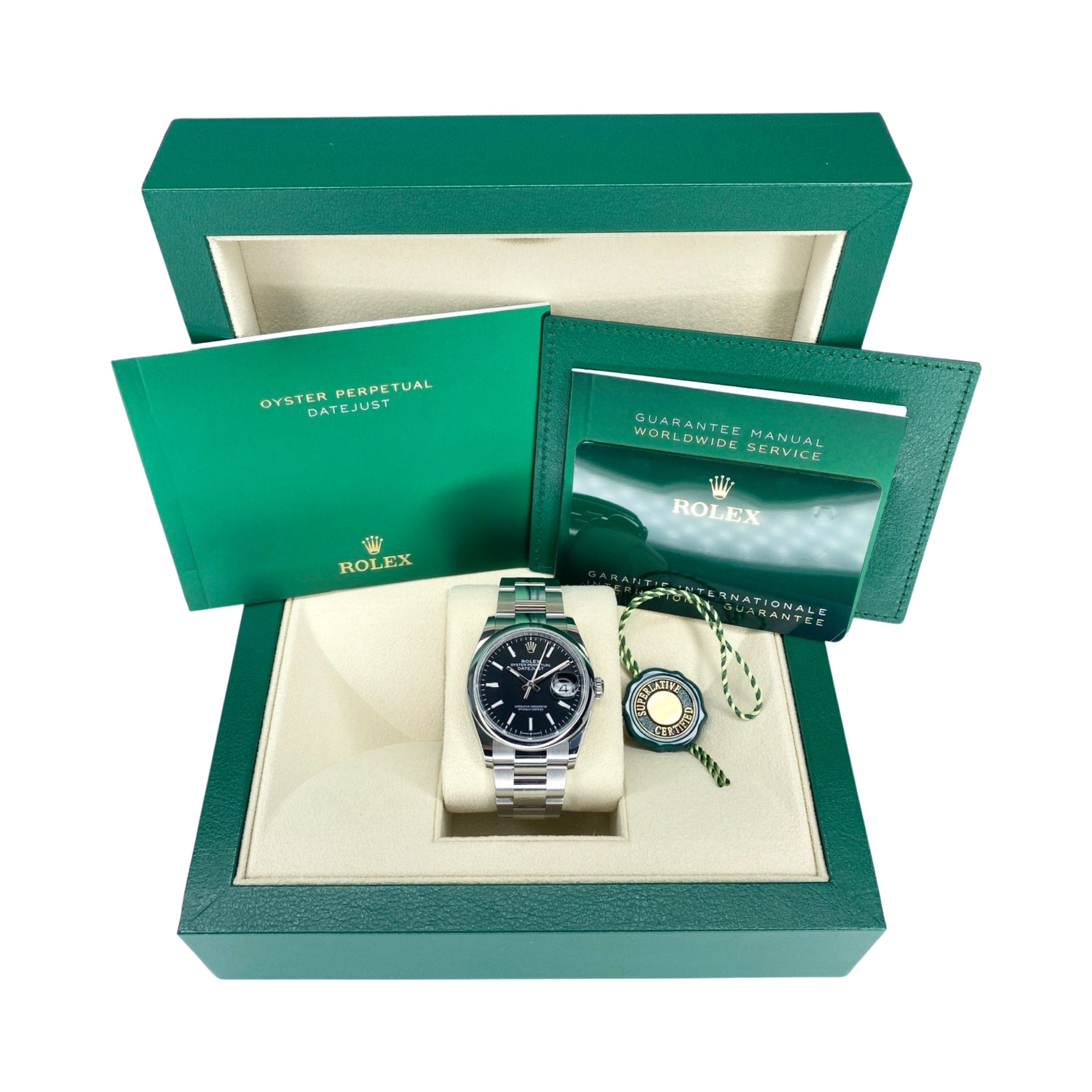 ROLEX DATEJUST 36 SCHWARZ 126200 2024 FULLSET