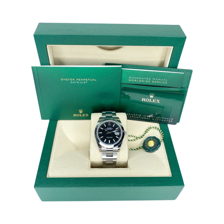 ROLEX DATEJUST 41 126300 2023 WIE NEU FULLSET SCHWARZ