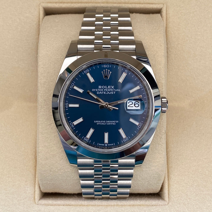 ROLEX DATEJUST 41 126300 BLAU 12/2023 NEU FULLSET