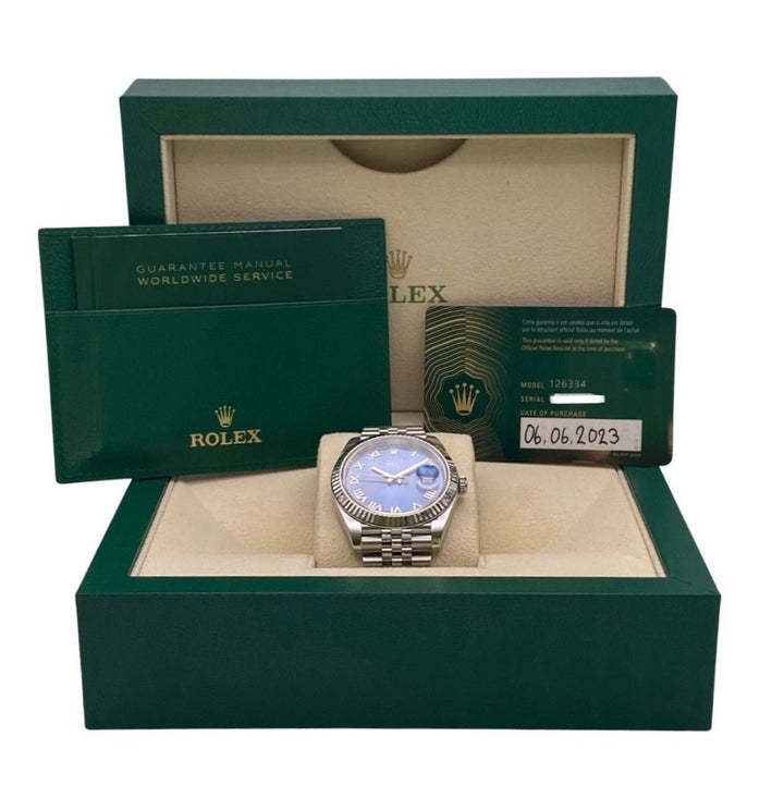 ROLEX DATEJUST 41 126334 2023 AZZURO FULLSET