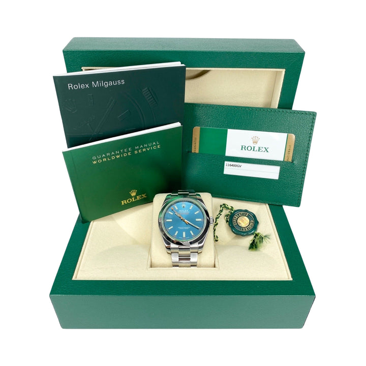 ROLEX MILGAUSS Z-BLUE 116400GV 2017 LC100 FULLSET