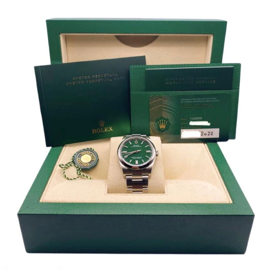 ROLEX OYSTER PERPETUAL 36 126000 GRÜN 2022 FULLSET