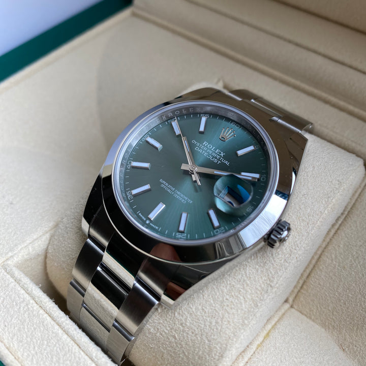 ROLEX DATEJUST 41 126300 MINT GRÜN 2023 FULLSET