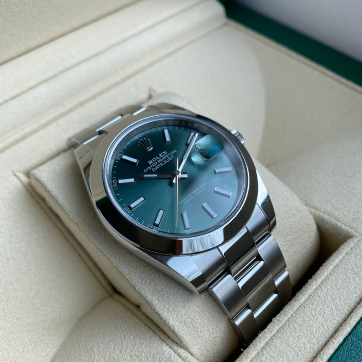 ROLEX DATEJUST 41 126300 MINT GRÜN 2023 FULLSET